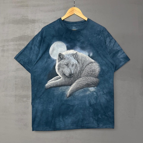 The Mountain Other - Vintage The Mountain Wolf Moon Tye Die 90s Animal Tee Shirt XL